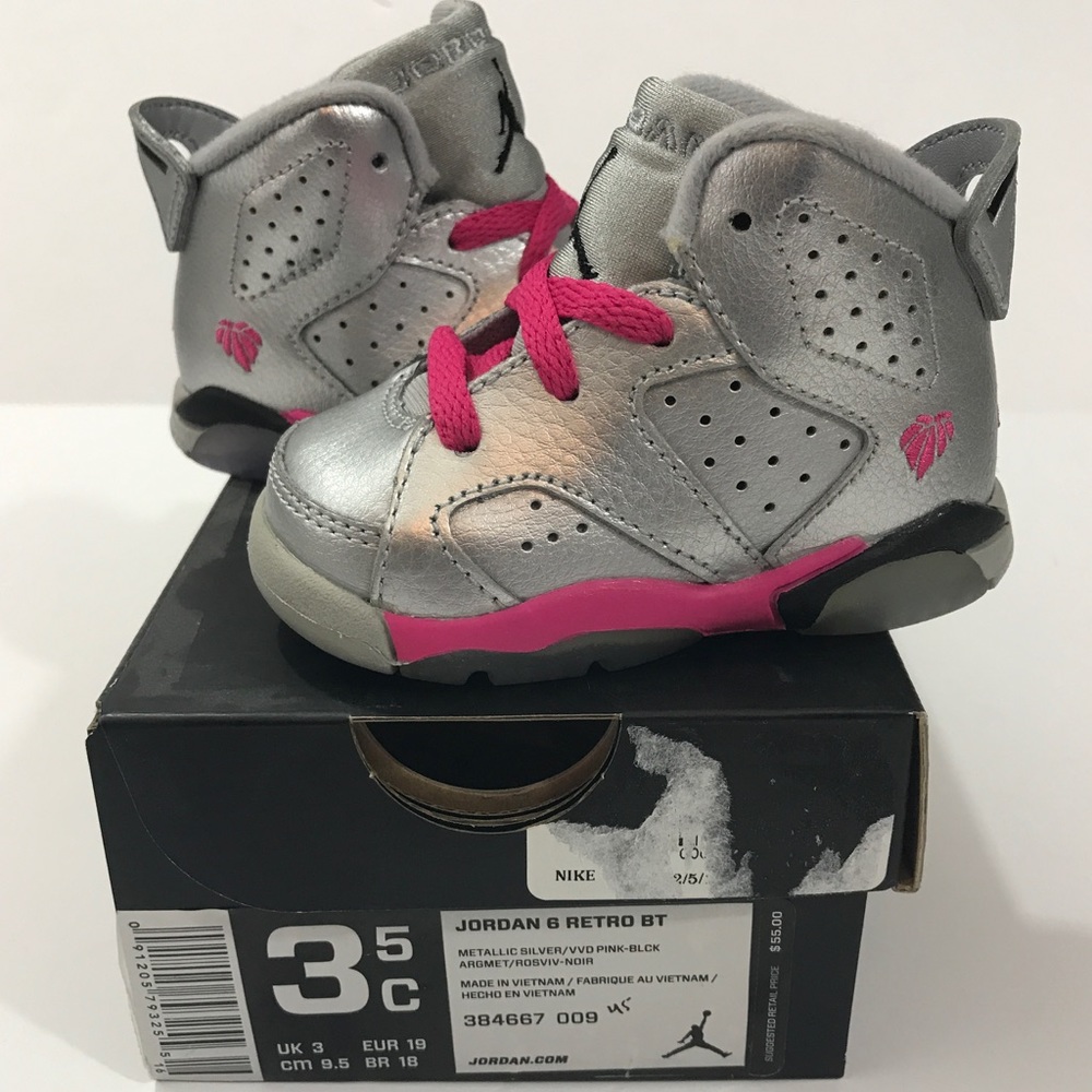 Jordan retro 6 girls infant toddler 3.5 crib heart - Picture 2 of 8